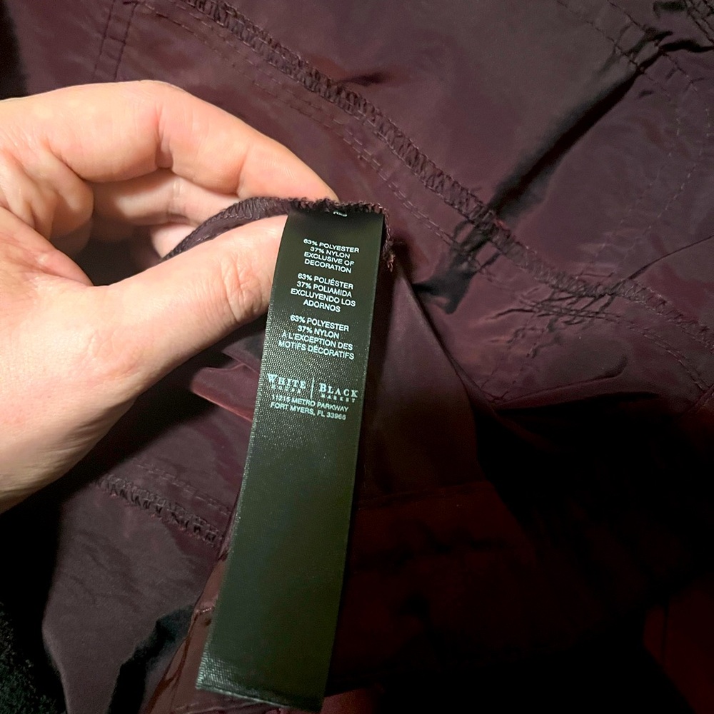White House Black Market maroon wind breaker jacket size 8 - Picture 7 of 9